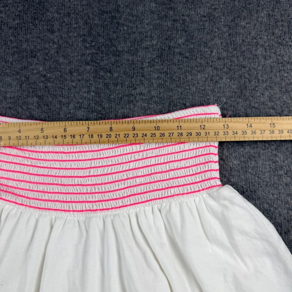 Justice Girls White Tiered Ruffle Skort Pink Tribal Print Smocked Waist‎ 18/20